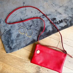 Valentine’s Day Red Leather Crossbody Purse